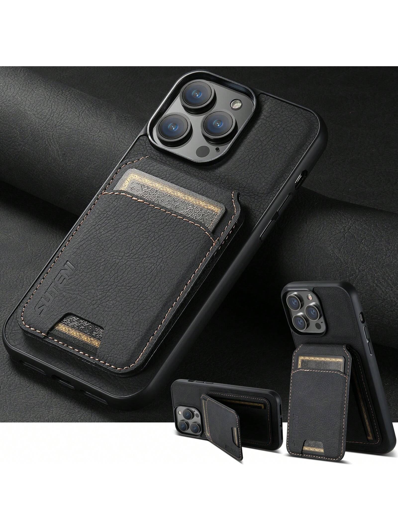 PU Leather Stand Phone Case Card Holder Wallet Phone Case Compatible With Apple/Samsung / Pixel/ Huawei/Honor/Xiaomi /IPhone/ Black
