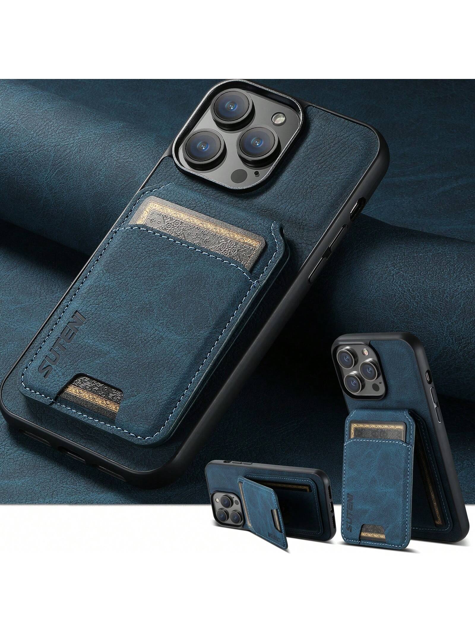 PU Leather Stand Phone Case Card Holder Wallet Phone Case Compatible With Apple/Samsung / Pixel/ Huawei/Honor/Xiaomi /IPhone/ Black