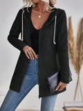 Women's Regular Fit Drawstring Hooded Jacket