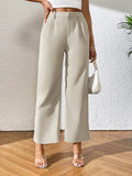Solid Color Straight-Leg Pants