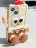 Funny 1pc Little Red Riding Hood Cartoon Milk & Chocolate Silicone Phone Case With Stretchable Stand Holder Compatible With IPhone