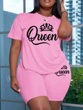 Two-Piece Set Of Monogram Short-Sleeved T-Shirt And Leggings Shorts