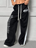 Coolane Drawstring Waist Contrast Side Seam Pants