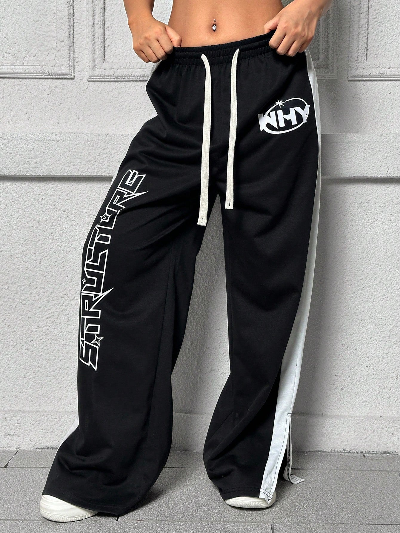 Coolane Drawstring Waist Contrast Side Seam Pants