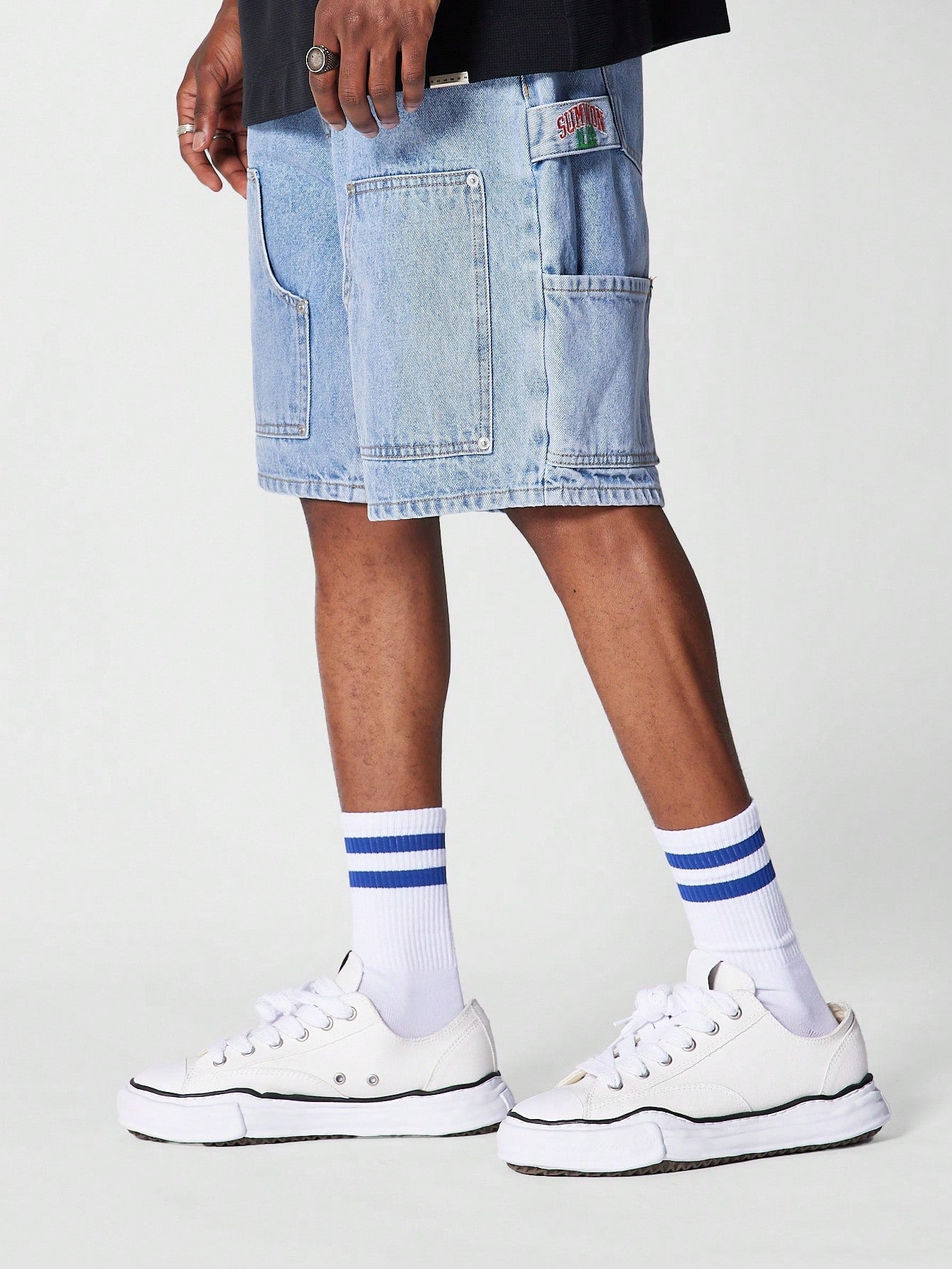 Denim Short With Logo