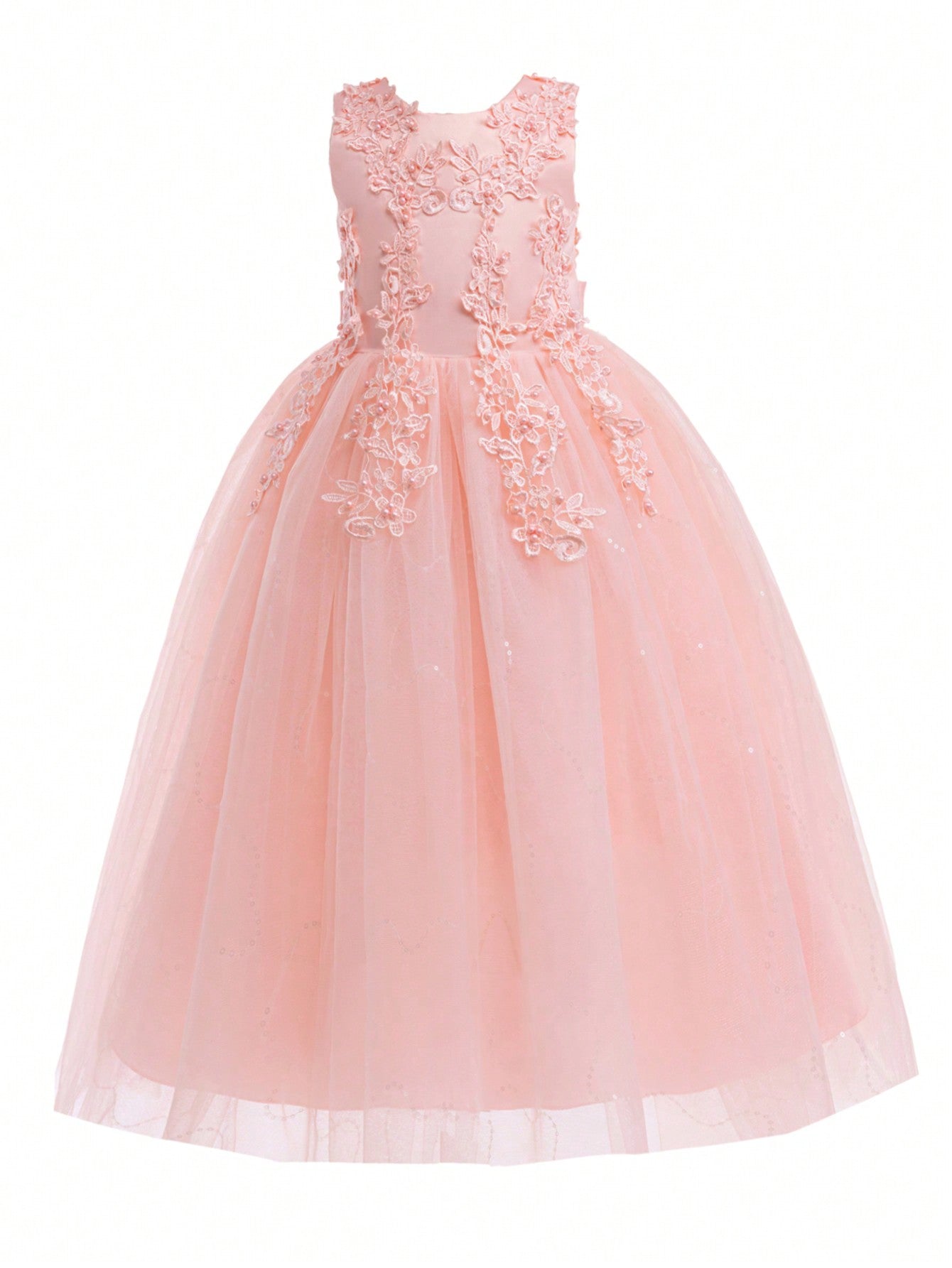 Tween Girls' Lace Bridesmaid Dress, Kids Wedding Party Prom Dress, Beauty Pageant Evening Gown