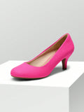 Women's Low Heel Court Pumps Solid Color Elegant Bridal Wedding Shoes