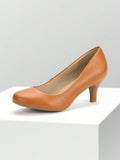 Women's Low Heel Court Pumps Solid Color Elegant Bridal Wedding Shoes