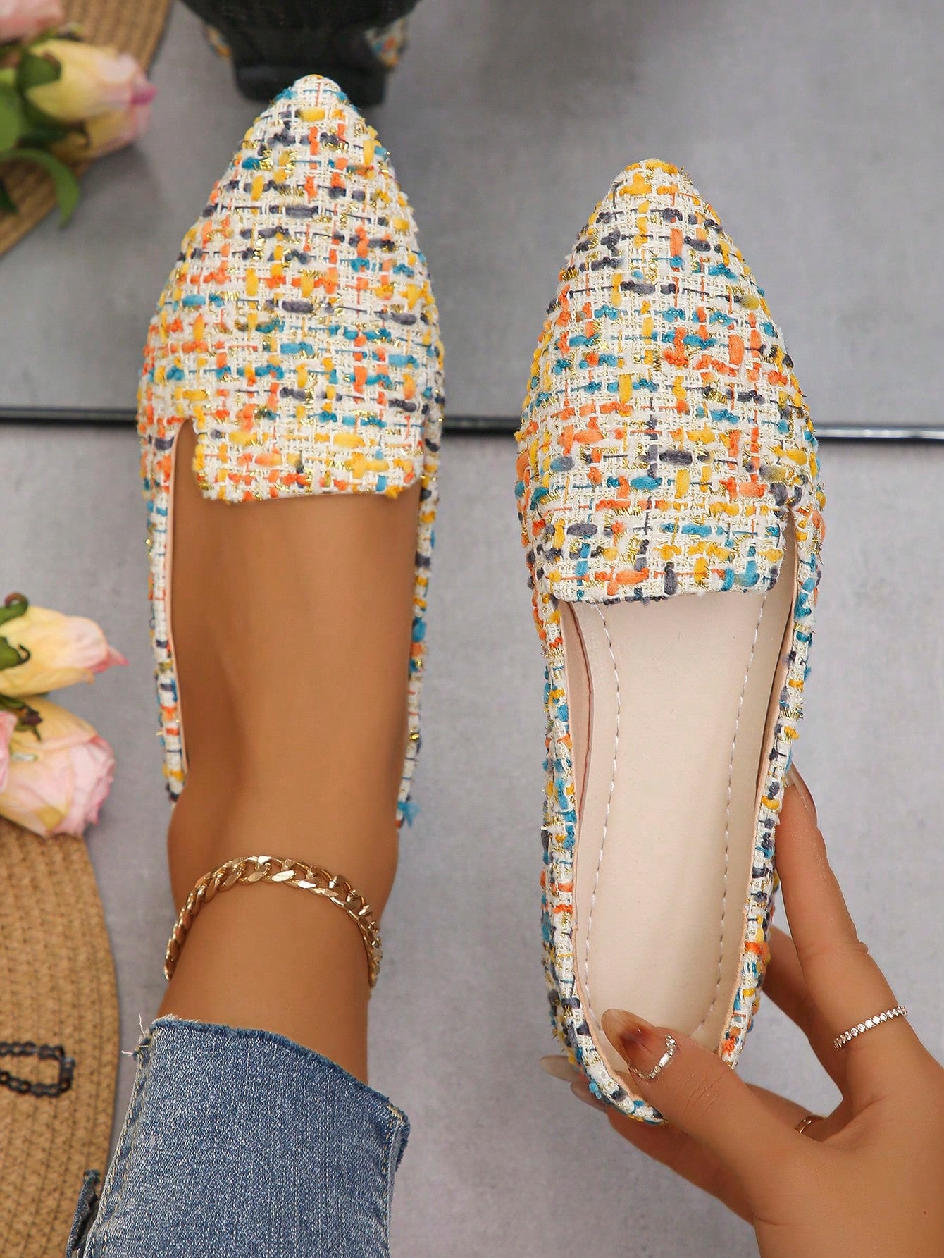 Women's Fashion Platform Flat Slip-On Loafers For Daily Wear & Outdoor, Spring/Fall, Size 35-45, New Beige Color