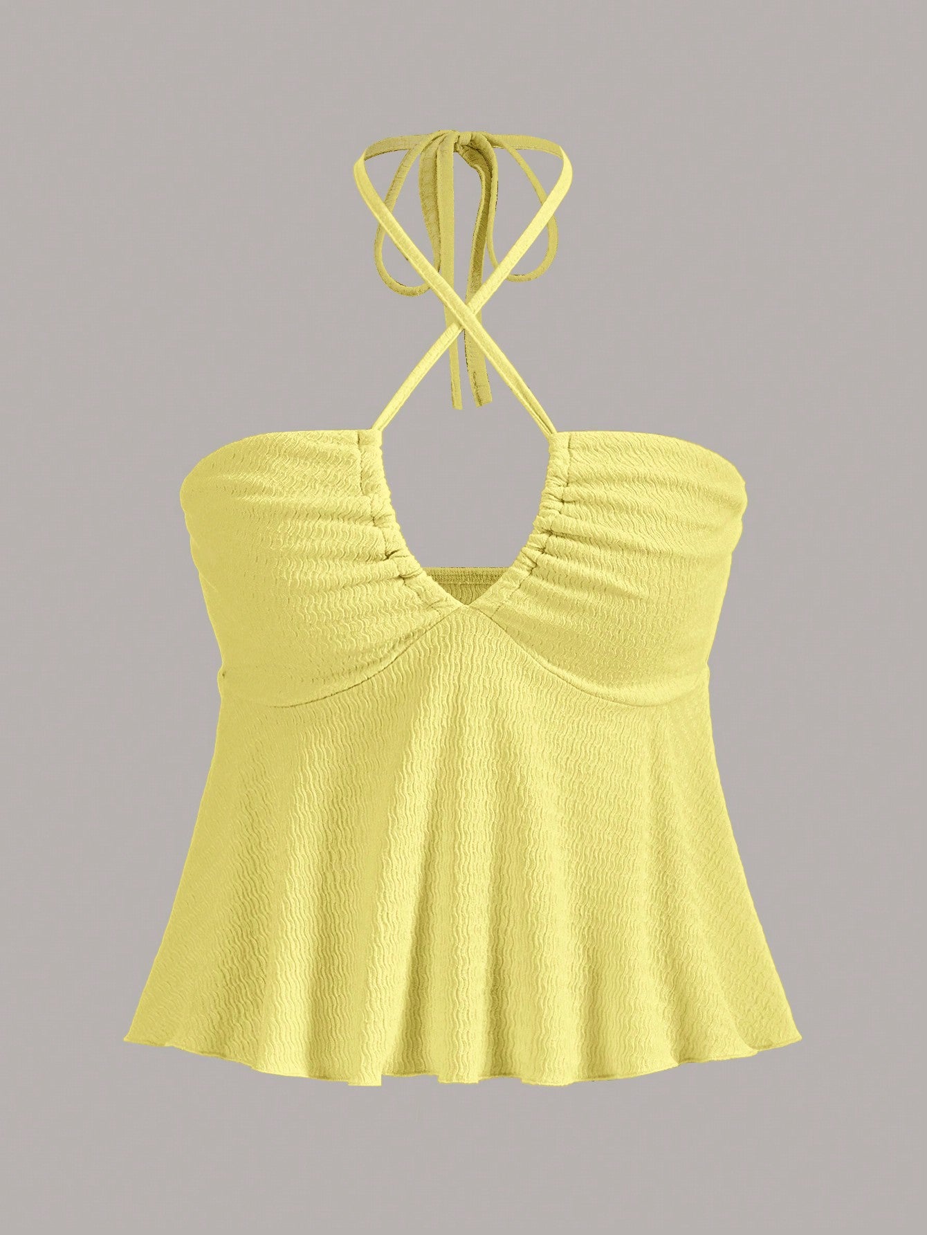 Sweetina Cross-Strap Backless Halter Top For Outdoor Wear