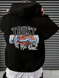 Men's Hooded Sweatshirt With Printed Pattern