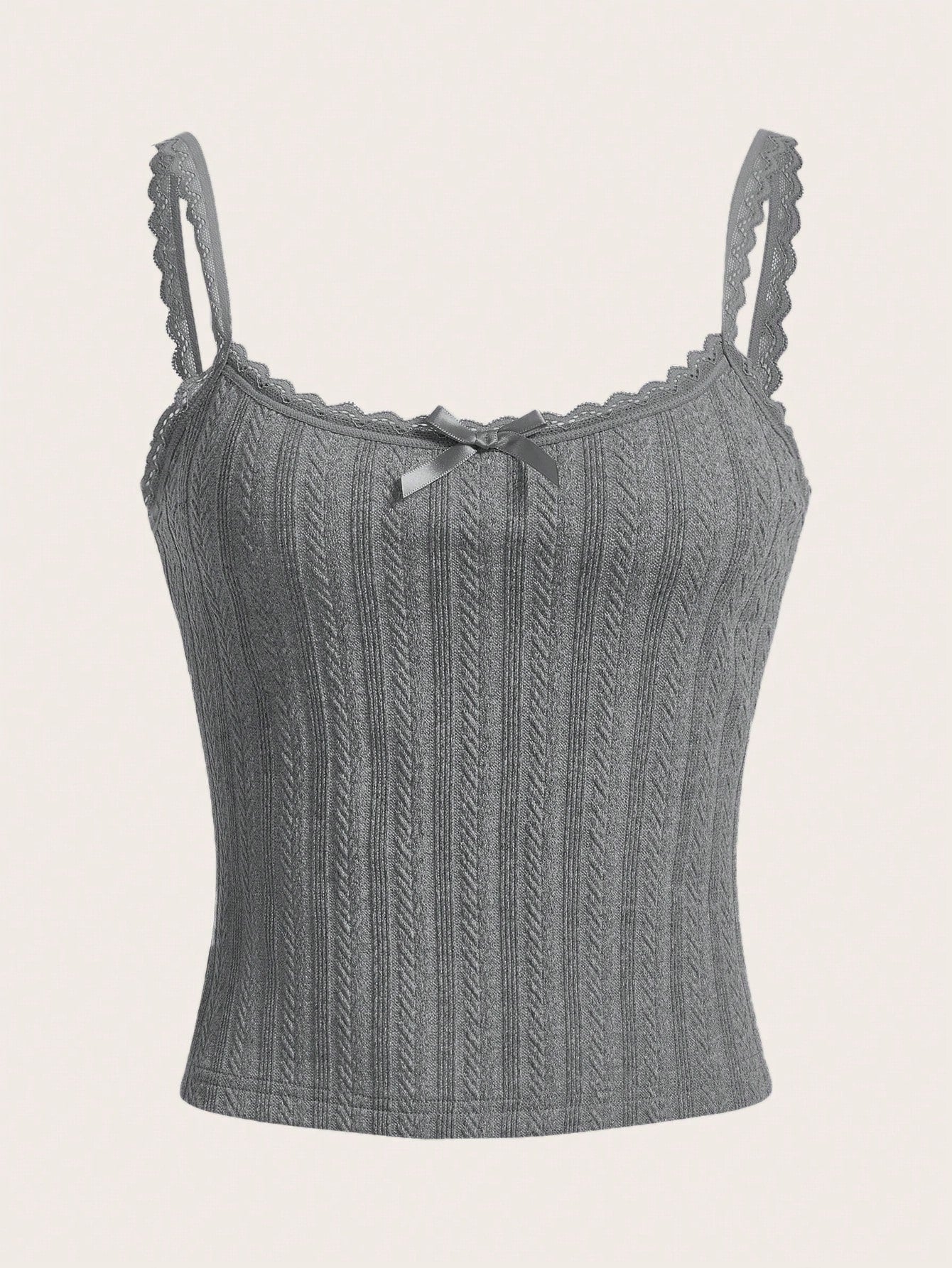 Lace Trim Knit Camisole Tank Top