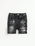 Young Boy Ripped Washed Summer Denim Shorts