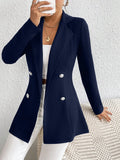 Frenchy Women's Slim Fit Long Sleeve Blazer With Lapel Collar
