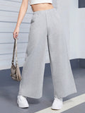 Solid Color Elastic Waist Loose-Fit Joggers For Teen Girls