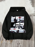 Tween Boy Casual Cartoon Pattern Long-Sleeved Hooded Sweatshirt Suitable For Autumn And Winter