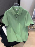 Tween Boys' Casual Half-Zip Polo Shirt, Short Sleeves, Loose Fit, Knitted Fabric, Vacation Style