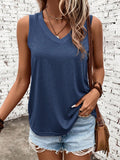 Ladies' Solid Color V-Neck Tank Top