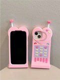 Funny Cute 3d Pink Silicon Phone Case Compatible With Apple, Shockproof