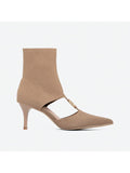 NEWBELLA Mousse Fit Women Mesh Kitten Heel Boots