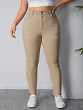 Women'S Plus Size Solid Color Denim Pants