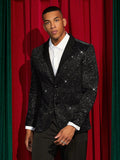 Lapel Single Breasted Slim Fit Sparkly Blazer