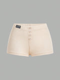 Women'S Letter Patched Shorts