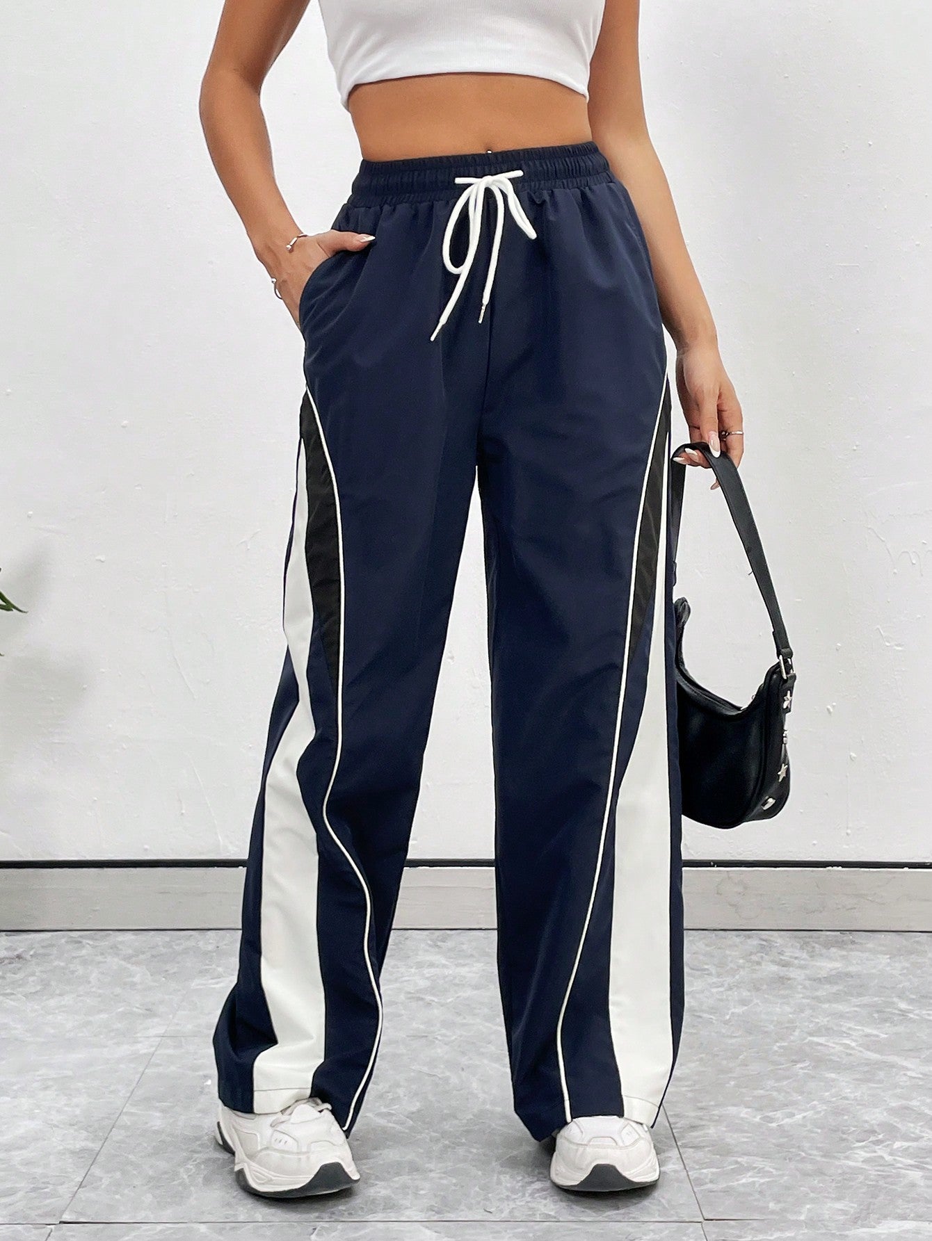 Color Block Casual Sports Pants