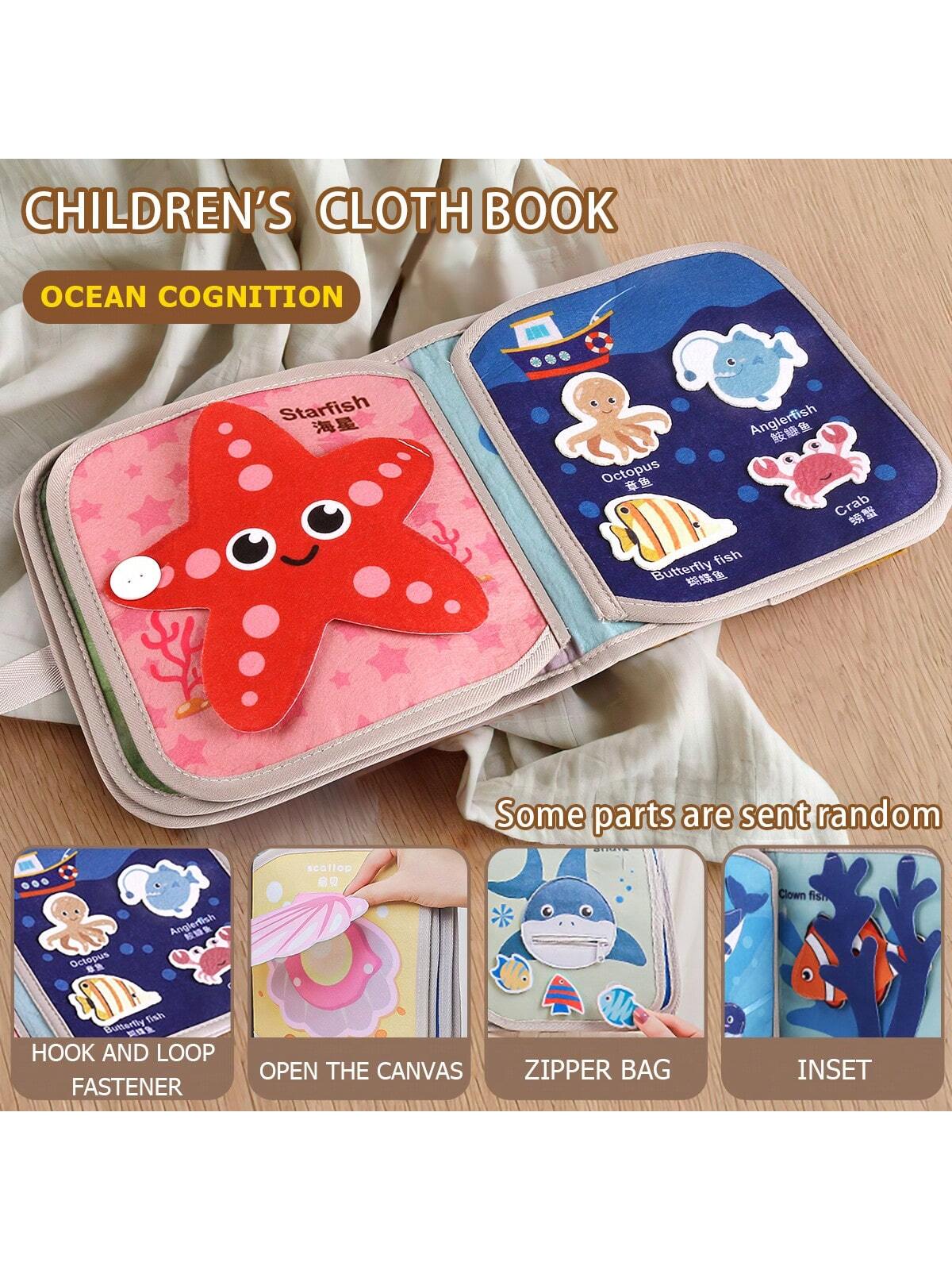 Baby Early Education Puzzle Cloth Book, Children's Animal Cognition Cloth Book, Fun Play, Some Parts Are Sent Random