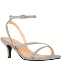 Womens Ankle Strap Sandal Heels Low Kitten Heel Square Toe Strappy Heeled Sandals