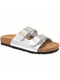 Women's Cork Footbed Sandals With Adjustable Buckles Slip On Platform Slides Sandals