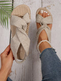 Ladies' Crossed Fabric Strap Lightweight Outdoor Sandals