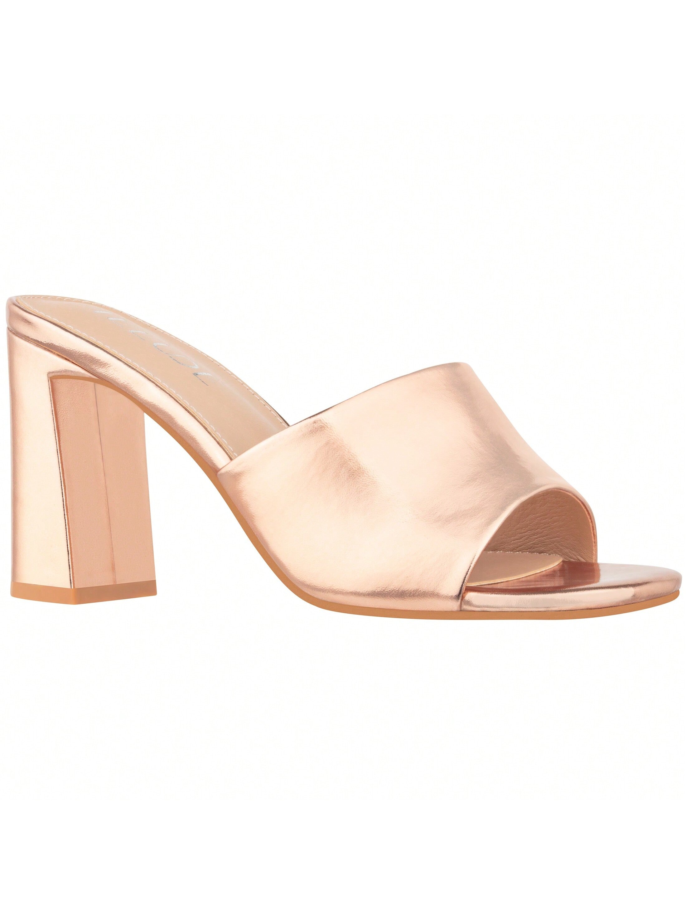 Women's Chunky Heeled Mule Sandals Low Heel Sandals Single Strap Square Toe Chunky Heeled Sandal