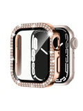 Compatible With Apple Watch Case Series 9/87/6/5/4/3/2/1/SE 38 40 41 42 44 45 Mm With Tempered Glass Screen Protector, Double Bling Case Crystal Rhinestones Rhinestone Bumper Overall Hard PC Ultra-Thin Protective Cover For