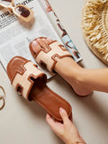 Women'S Fashionable Flat Sandals Slippers, Versatile Style
