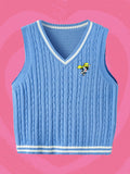 The Powerpuff Girls | Plus Size Women's Cartoon Print Sweater Vest, School