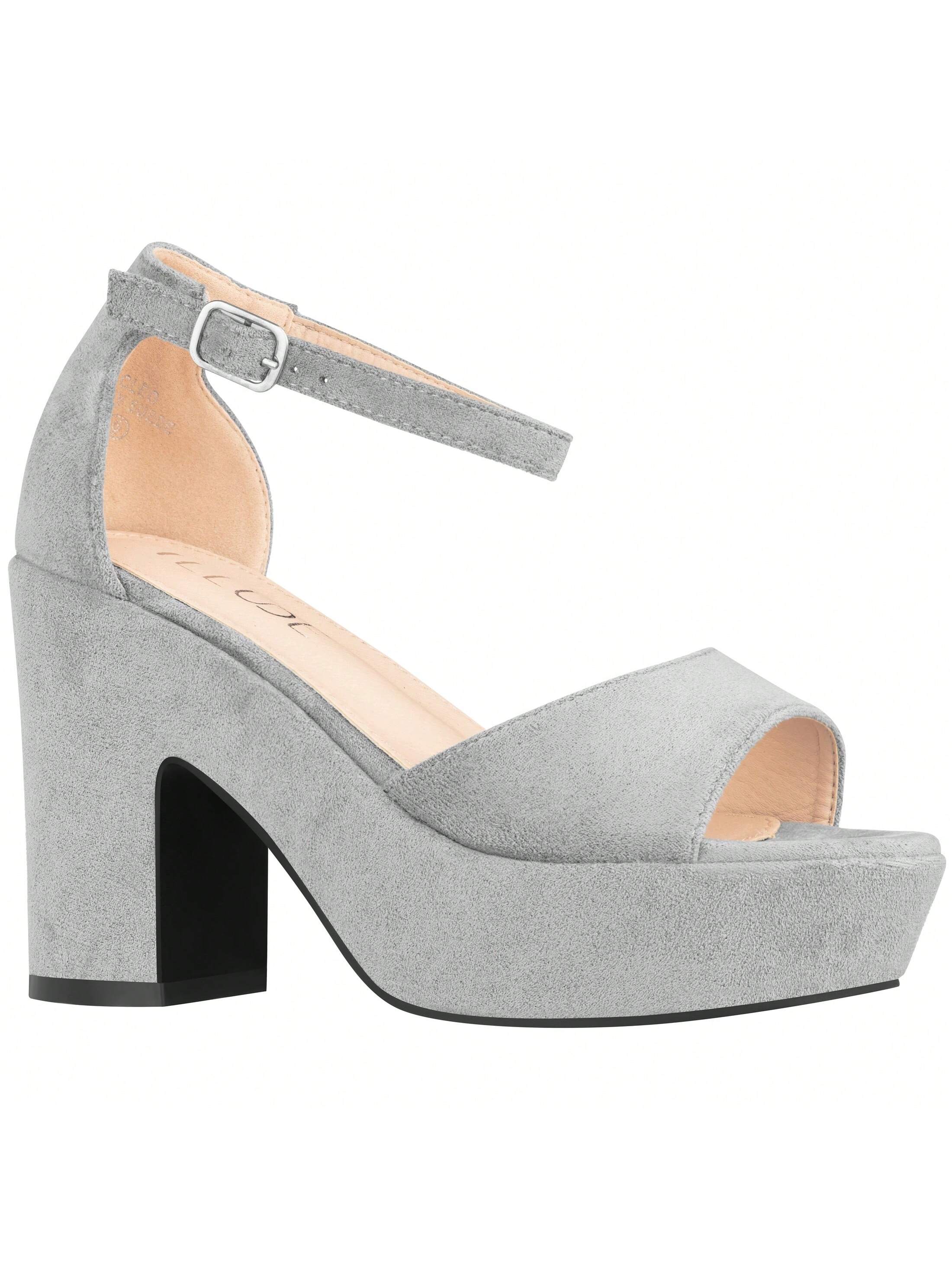 Women Platform Chunky Heeled Sandals Ankle Strap Sexy Open Toe Heels Chunky Block Platform Wedge Sandals