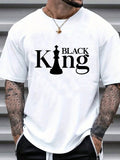 Men's Plus-Size Letter Print Short Sleeve T-Shirt