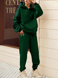 Drawstring Drop Shoulder Thermal Lined Hoodie & Sweatpants