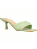 Women Stiletto Heeled Mule Sandals High Heeled Sandals Open Square Toe Thin Heels Fashion Summer Heeled Sandals