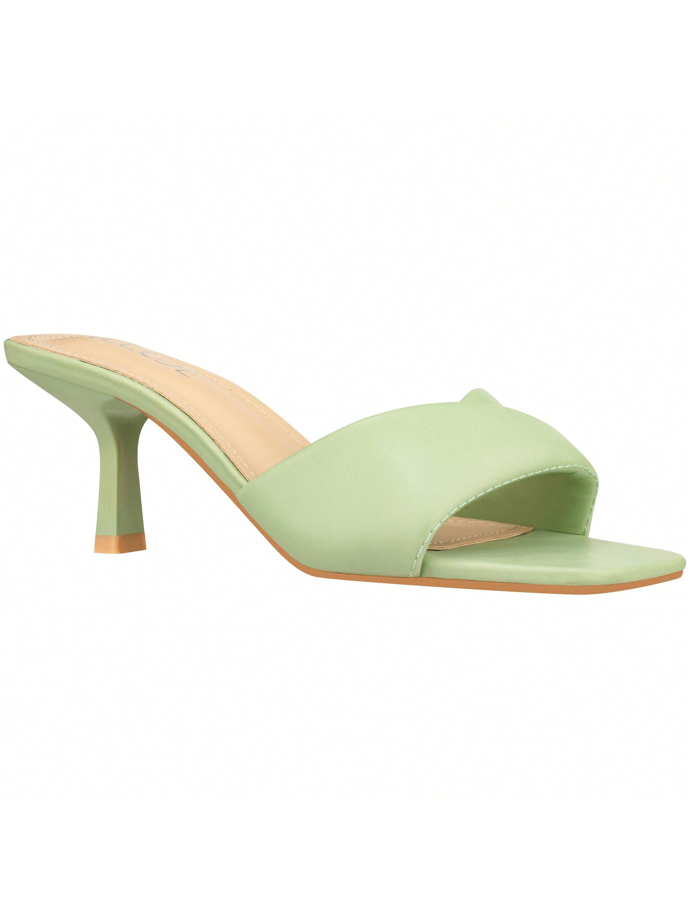 Women Stiletto Heeled Mule Sandals High Heeled Sandals Open Square Toe Thin Heels Fashion Summer Heeled Sandals