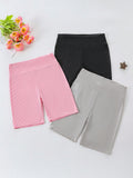 Teen Girl Simple Solid Color Capri Leggings Three-Pack For Base Layering