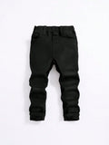 Young Boy Elastic Waist Straight Leg Jeans