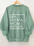Letter Pattern Round Neck Long Sleeve Sweatshirt Casual Style