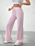 Solid Color Straight Leg Casual Pants