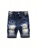 Kids Young Boys' Casual Ripped Denim Shorts