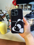 Apple IPhone 14/14 Pro Glass Back Cover - Panda Pattern, IPhone 15/15 Pro Max Liquid Silicone TPU Bumper Protective Case - Minimalist & Fashionable Design For Student