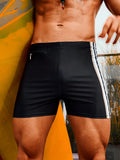 Men's Side Stripe Woven Drawstring Swim Trunks