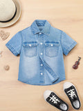 Young Boys' Short Sleeve Denim Shirt