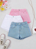 Young Girl's 3pcs/Set Denim Shorts